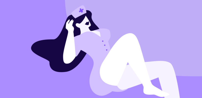 Иллюстрация девушки в костюме медсестры