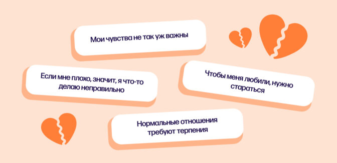 Иллюстрация негативных фраз, которые говорим себе