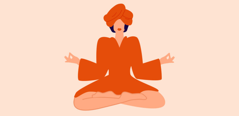 Иллюстрация девушки в&nbsp;позе лотоса